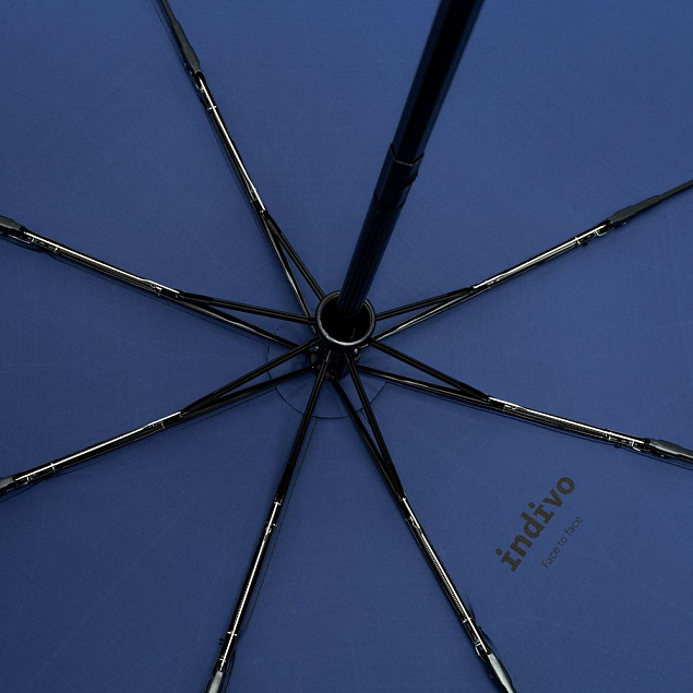 Складной зонт doubleDub, синий с логотипом в Белгороде заказать по выгодной цене в кибермаркете AvroraStore