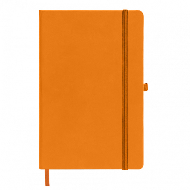 Бизнес-блокнот А5  "Silky", оранжевый,  твердая обложка,  в клетку с логотипом в Белгороде заказать по выгодной цене в кибермаркете AvroraStore