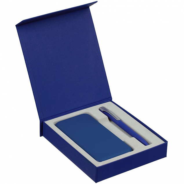 Коробка Rapture для аккумулятора 10000 мАч и ручки, синяя с логотипом в Белгороде заказать по выгодной цене в кибермаркете AvroraStore
