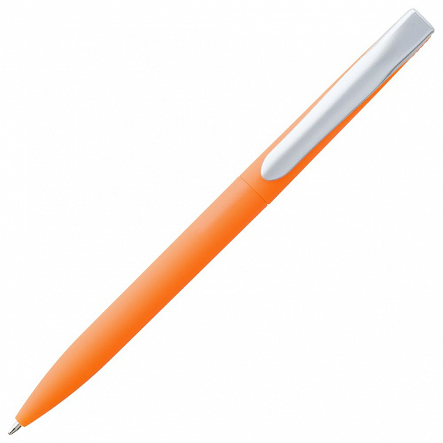 Ручка шариковая Pin Soft Touch, оранжевая с логотипом в Белгороде заказать по выгодной цене в кибермаркете AvroraStore