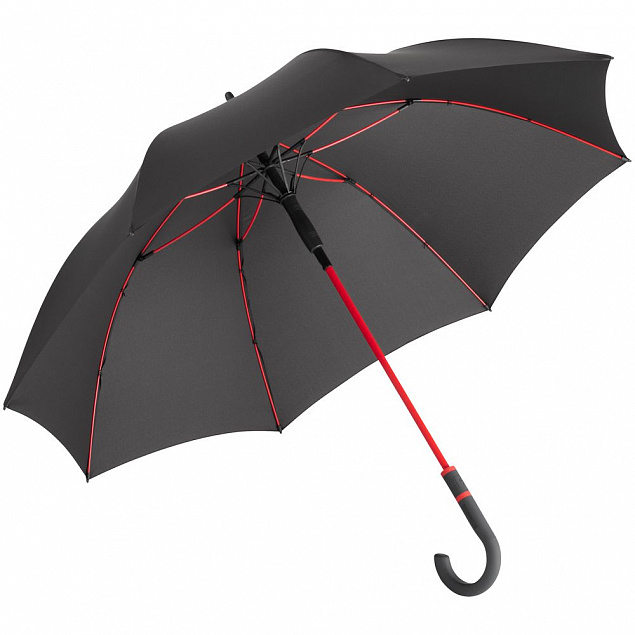 Зонт-трость с цветными спицами Color Style ver.2, красный с логотипом в Белгороде заказать по выгодной цене в кибермаркете AvroraStore