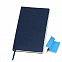 Бизнес-блокнот "Funky", 130*210 мм, темно-синий, голубой форзац, мягкая обложка, в линейку с логотипом в Белгороде заказать по выгодной цене в кибермаркете AvroraStore