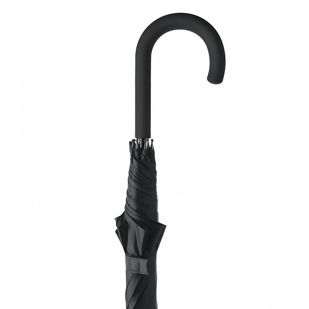 Зонт-трость Wind, черный с логотипом в Белгороде заказать по выгодной цене в кибермаркете AvroraStore