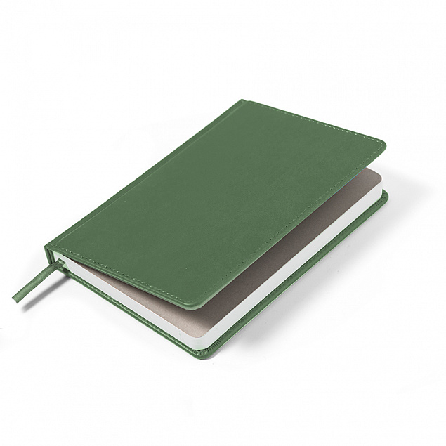 Ежедневник недатированный Campbell, А5,  зеленый, белый блок с логотипом в Белгороде заказать по выгодной цене в кибермаркете AvroraStore