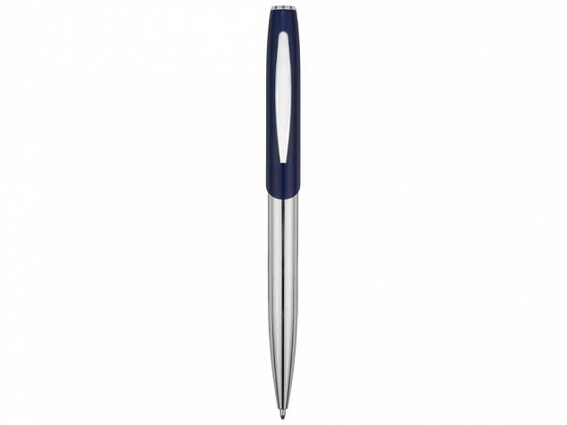 Ручка шариковая Geneva, серебристый/темно-синий с логотипом в Белгороде заказать по выгодной цене в кибермаркете AvroraStore