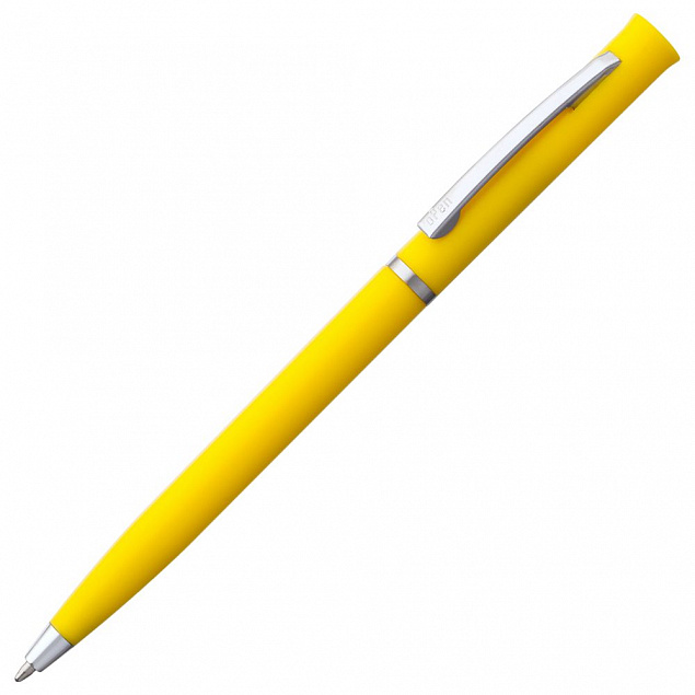 Ручка шариковая Euro Chrome, желтая с логотипом в Белгороде заказать по выгодной цене в кибермаркете AvroraStore