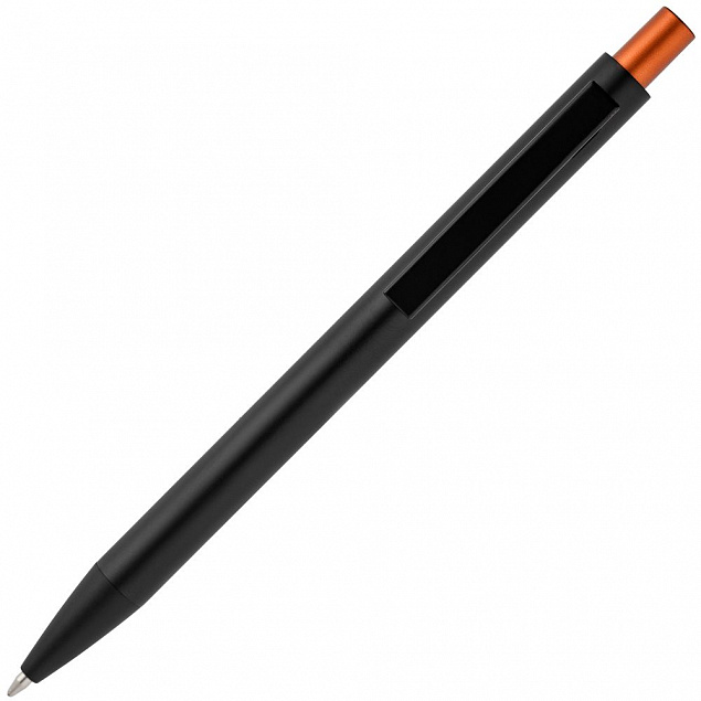 Ручка шариковая Chromatic, черная с оранжевым с логотипом в Белгороде заказать по выгодной цене в кибермаркете AvroraStore