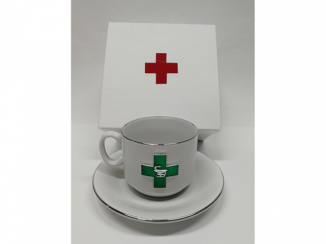 Чайная пара фарфоровая Фармацевт с логотипом в Белгороде заказать по выгодной цене в кибермаркете AvroraStore