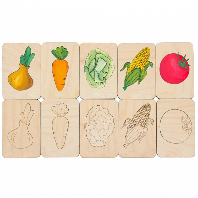 Карточки-раскраски Wood Games, овощи с логотипом в Белгороде заказать по выгодной цене в кибермаркете AvroraStore