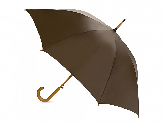 Зонт-трость полуавтоматический с деревянной ручкой с логотипом в Белгороде заказать по выгодной цене в кибермаркете AvroraStore