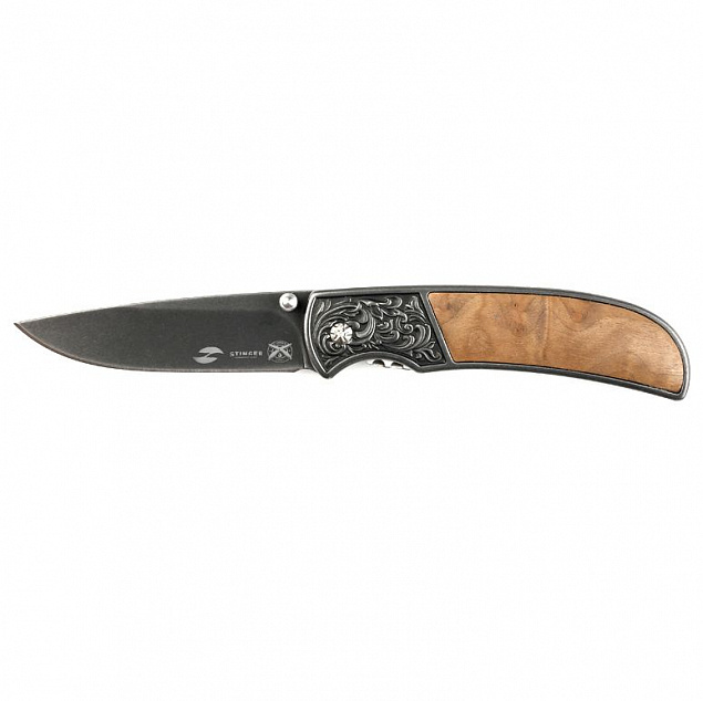 Складной нож Stinger S055B, коричневый с логотипом в Белгороде заказать по выгодной цене в кибермаркете AvroraStore