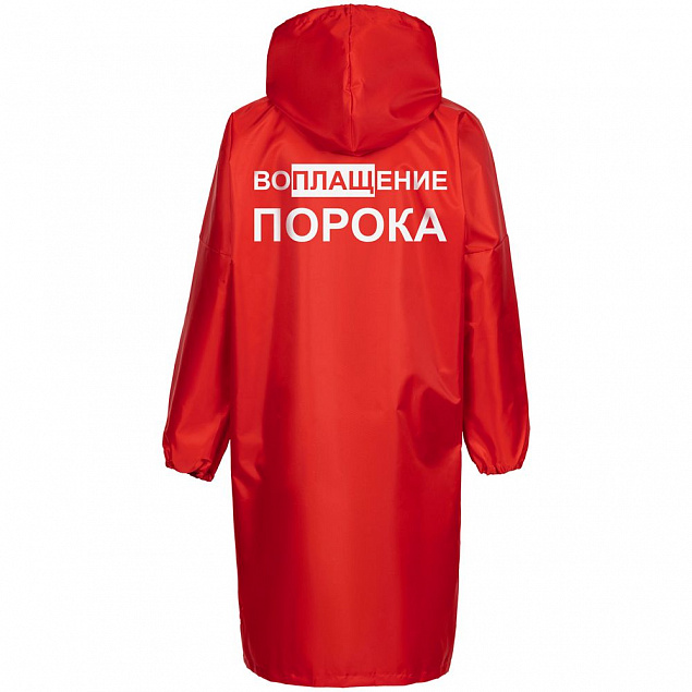 Дождевик «Воплащение порока», красный с логотипом в Белгороде заказать по выгодной цене в кибермаркете AvroraStore