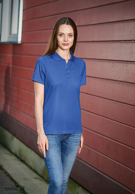 Рубашка поло женская Eclipse H2X-Dry, синяя с логотипом в Белгороде заказать по выгодной цене в кибермаркете AvroraStore