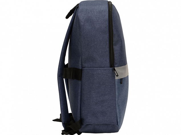 Рюкзак Merit со светоотражающей полосой и отделением для ноутбука 15.6'', синий с логотипом в Белгороде заказать по выгодной цене в кибермаркете AvroraStore