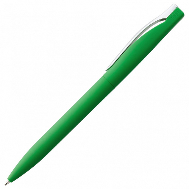 Ручка шариковая Pin Soft Touch, зеленая с логотипом в Белгороде заказать по выгодной цене в кибермаркете AvroraStore