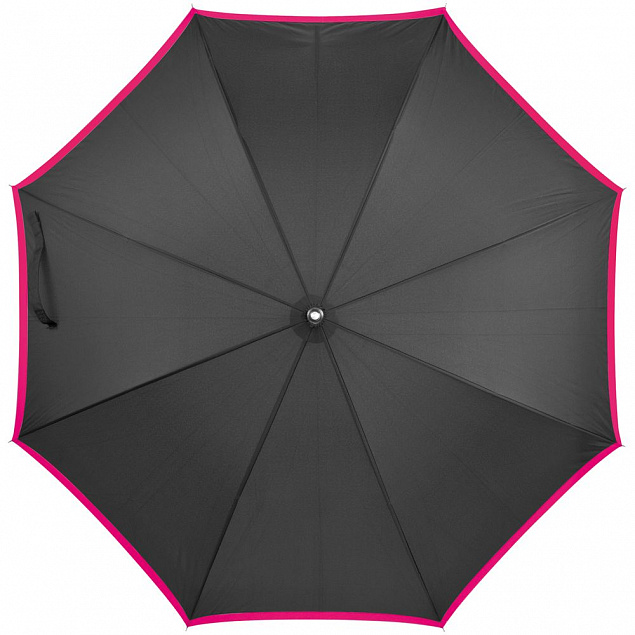 Зонт-трость Highlight, черный с розовым с логотипом в Белгороде заказать по выгодной цене в кибермаркете AvroraStore