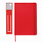 Блокнот с закладкой-фонариком, красный с логотипом в Белгороде заказать по выгодной цене в кибермаркете AvroraStore