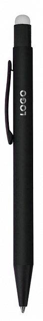 Ручка шариковая Raven (черная с серебристым) с логотипом в Белгороде заказать по выгодной цене в кибермаркете AvroraStore