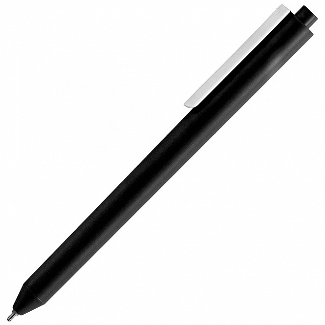 Ручка шариковая Pigra P03 Mat, черная с белым с логотипом в Белгороде заказать по выгодной цене в кибермаркете AvroraStore