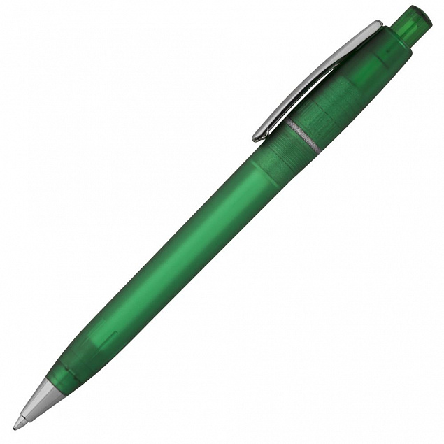 Ручка шариковая Semyr Frost, зеленая с логотипом в Белгороде заказать по выгодной цене в кибермаркете AvroraStore