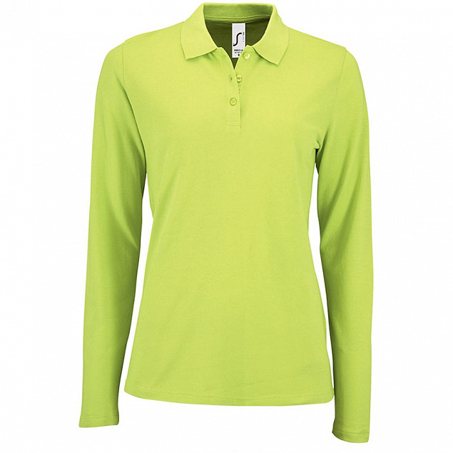 Рубашка поло женская с длинным рукавом PERFECT LSL WOMEN, зеленое яблоко с логотипом в Белгороде заказать по выгодной цене в кибермаркете AvroraStore