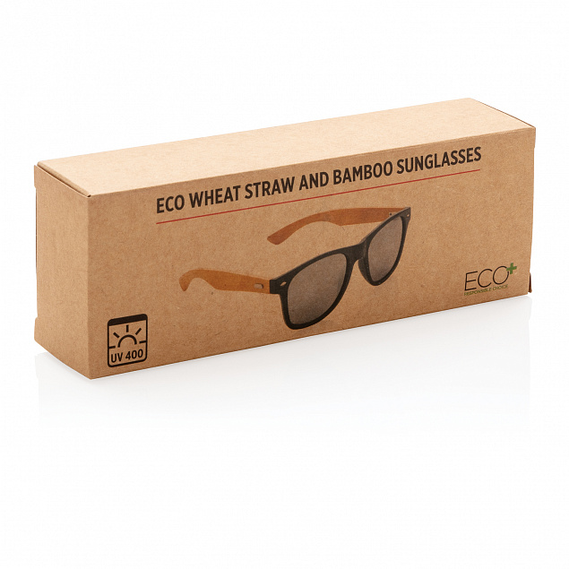 Солнцезащитные очки Wheat straw с бамбуковыми дужками с логотипом в Белгороде заказать по выгодной цене в кибермаркете AvroraStore