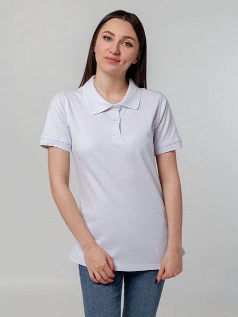 Рубашка поло женская Virma Stretch Lady, белая с логотипом в Белгороде заказать по выгодной цене в кибермаркете AvroraStore