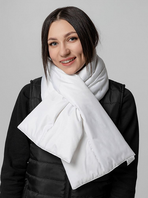 Шарф Shelter, белый с логотипом в Белгороде заказать по выгодной цене в кибермаркете AvroraStore