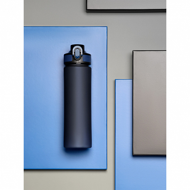 Спортивная бутылка для воды, Flip, 700 ml, синяя с логотипом в Белгороде заказать по выгодной цене в кибермаркете AvroraStore