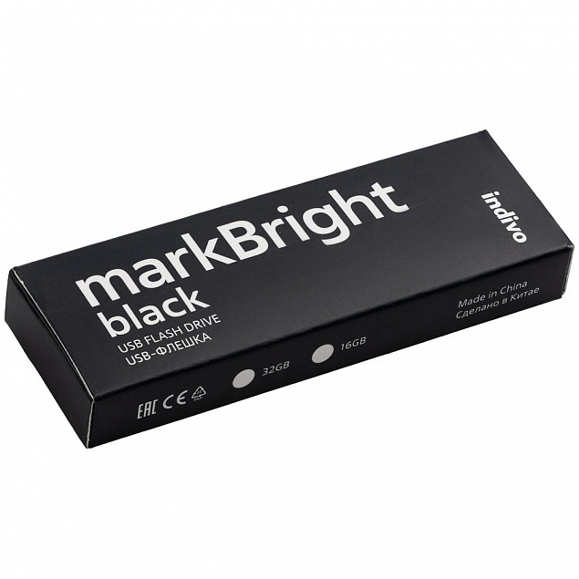 Флешка markBright Black с белой подсветкой, 32 Гб с логотипом в Белгороде заказать по выгодной цене в кибермаркете AvroraStore