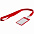 Карман для бейджа с лентой Staff, красный с логотипом в Белгороде заказать по выгодной цене в кибермаркете AvroraStore