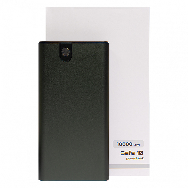Универсальный аккумулятор OMG Safe 10 (10000 мАч), серый, 13,8х6.8х1,4 см с логотипом в Белгороде заказать по выгодной цене в кибермаркете AvroraStore