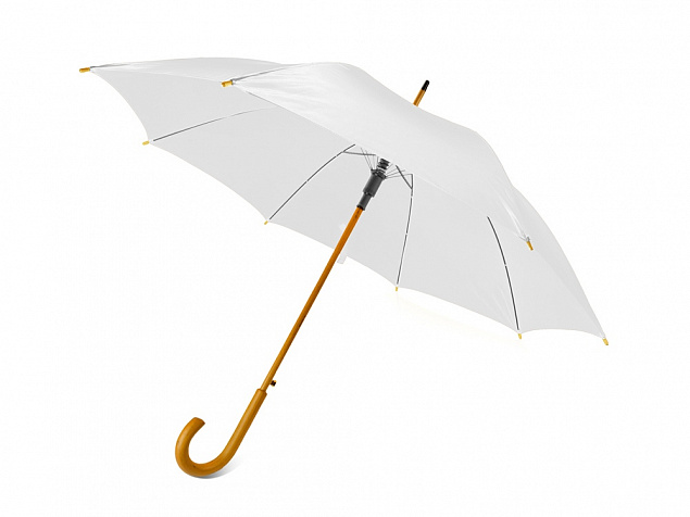 Зонт-трость Радуга, белый с логотипом в Белгороде заказать по выгодной цене в кибермаркете AvroraStore