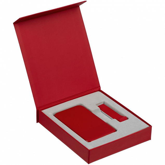 Коробка Latern для аккумулятора 5000 мАч и флешки, красная с логотипом в Белгороде заказать по выгодной цене в кибермаркете AvroraStore
