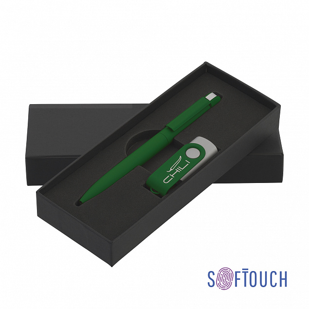 Набор ручка + флеш-карта 16 Гб в футляре, покрытие soft touch с логотипом в Белгороде заказать по выгодной цене в кибермаркете AvroraStore