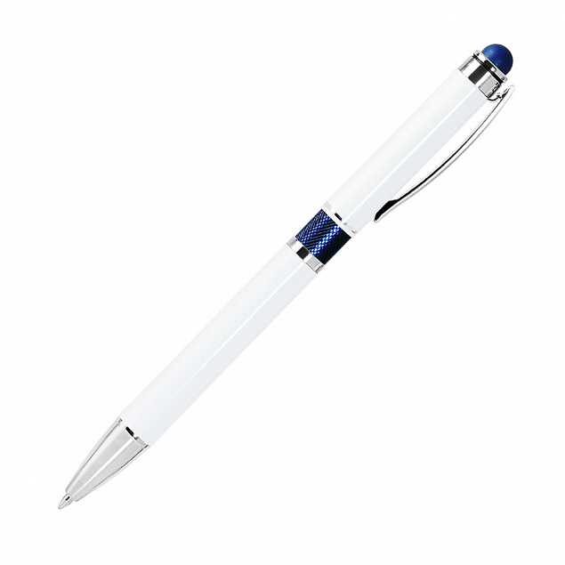 Шариковая ручка Arctic, белая/синяя с логотипом в Белгороде заказать по выгодной цене в кибермаркете AvroraStore