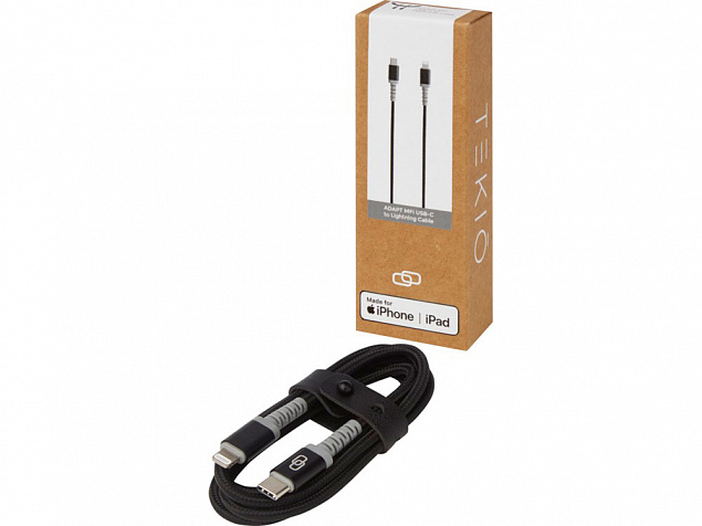 MFI-кабель с разъемами USB-C и Lightning «ADAPT» с логотипом в Белгороде заказать по выгодной цене в кибермаркете AvroraStore