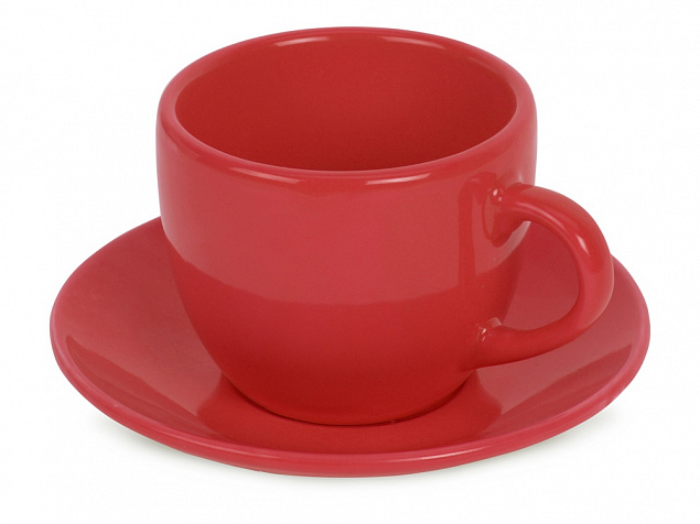 Чайная пара Melissa керамическая, красный (Р) с логотипом в Белгороде заказать по выгодной цене в кибермаркете AvroraStore