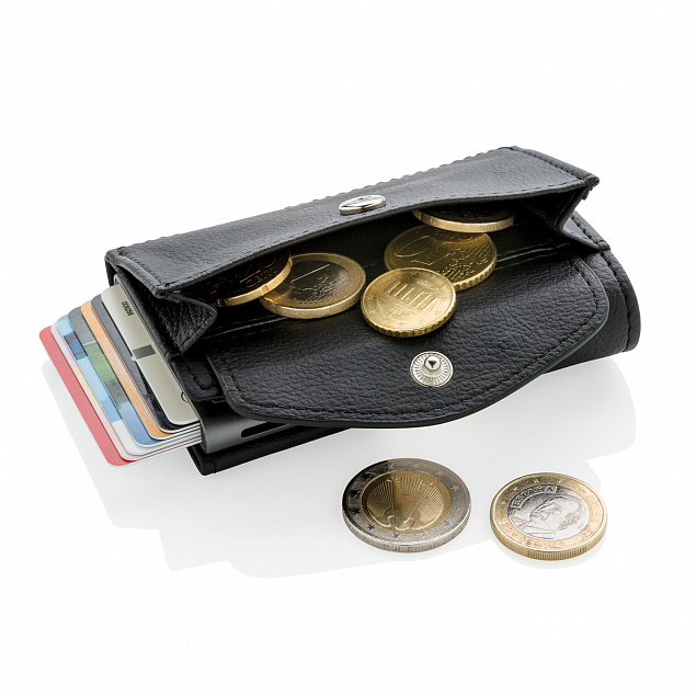 Кошелек с отделением для монет и держателем для карт C-Secure RFID, черный с логотипом в Белгороде заказать по выгодной цене в кибермаркете AvroraStore