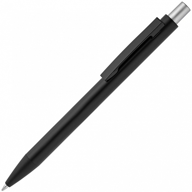 Ручка шариковая Chromatic, черная с серебристым с логотипом в Белгороде заказать по выгодной цене в кибермаркете AvroraStore