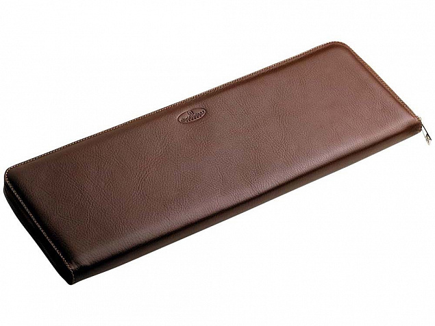 Чехол для галстуков Leather North, коричневый с логотипом в Белгороде заказать по выгодной цене в кибермаркете AvroraStore