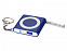 Брелок-рулетка с фонариком. 1 м., синий/белый с логотипом в Белгороде заказать по выгодной цене в кибермаркете AvroraStore
