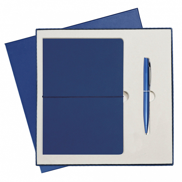 Подарочный набор Portobello/Summer time синий-2(Ежедневник недат А5, Ручка) беж. ложемент с логотипом в Белгороде заказать по выгодной цене в кибермаркете AvroraStore