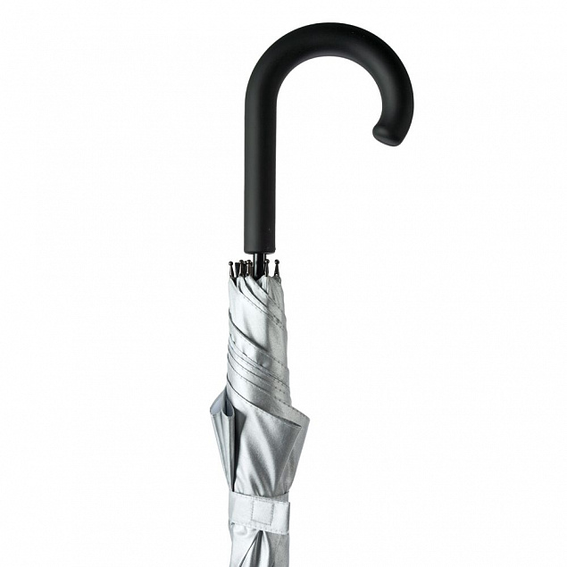 Зонт-трость Unit Wind, серебристый с логотипом в Белгороде заказать по выгодной цене в кибермаркете AvroraStore