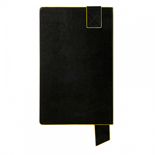 Бизнес-блокнот "Trendi", 130*210 мм, черно-желтый, мягкая обложка, в линейку с логотипом в Белгороде заказать по выгодной цене в кибермаркете AvroraStore