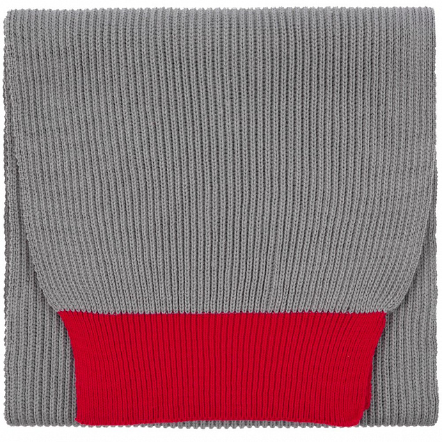 Шарф Snappy, светло-серый с красным с логотипом в Белгороде заказать по выгодной цене в кибермаркете AvroraStore