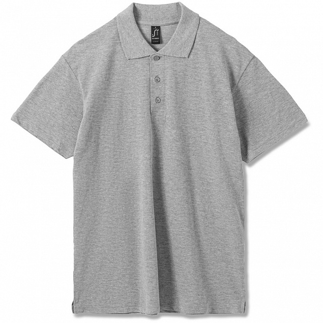 Рубашка поло мужская SUMMER 170, серый меланж с логотипом в Белгороде заказать по выгодной цене в кибермаркете AvroraStore