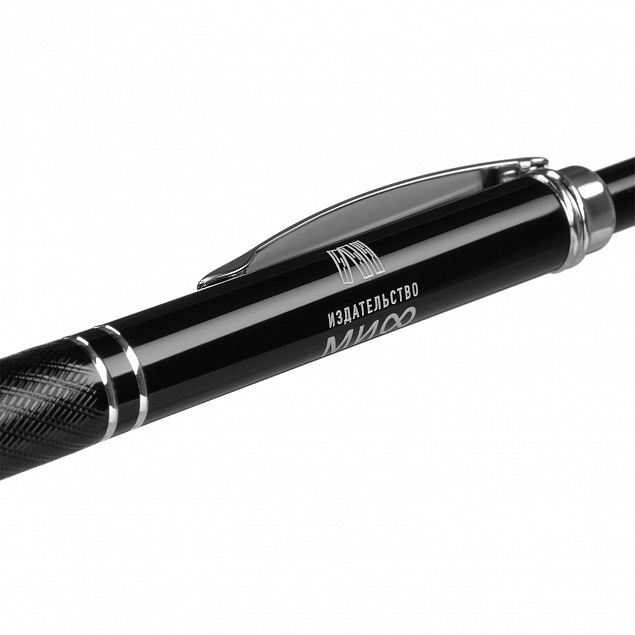Шариковая ручка Crocus, черная с логотипом в Белгороде заказать по выгодной цене в кибермаркете AvroraStore