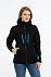 Куртка софтшелл женская Patrol, черная с синим с логотипом в Белгороде заказать по выгодной цене в кибермаркете AvroraStore