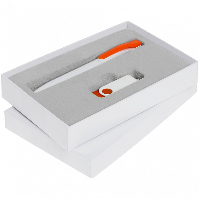 Набор Twist White, белый с оранжевым, 8 Гб с логотипом в Белгороде заказать по выгодной цене в кибермаркете AvroraStore